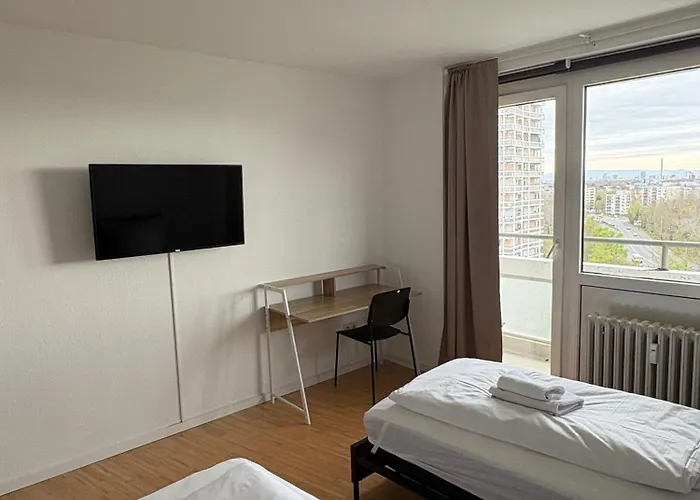 Monteurs über Den Dächern Der Stadt Ludwigshafen am Rhein